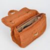 Faux Wool Flap Shoulder Bag – Textured Compact Satchel