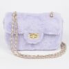 Faux Wool Flap Shoulder Bag – Textured Compact Satchel