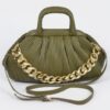 Pleated Faux Leather Top-Handle Bag – Structured Design