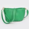 Pleated Faux Leather Compact Handbag