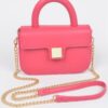 Structured Faux Leather Top-Handle Flap Crossbody Bag