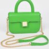 Structured Faux Leather Top-Handle Flap Crossbody Bag
