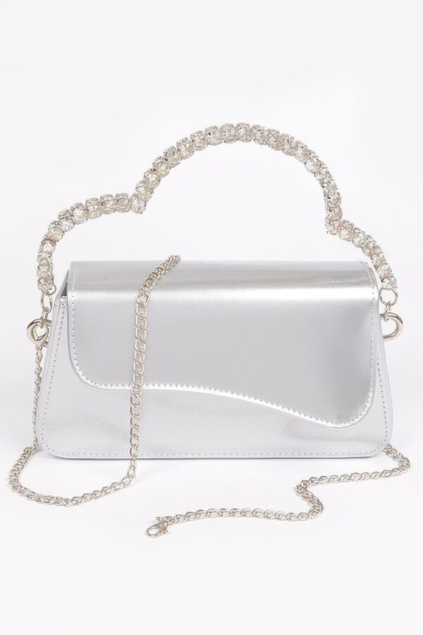 Glitter Rhinestone Handle Clutch – Structured Mini Bag