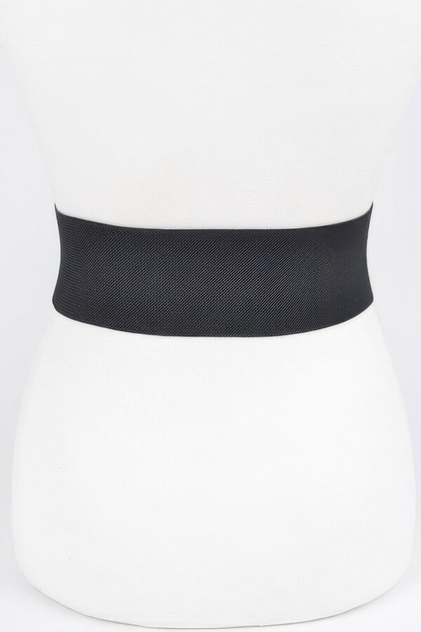 Rhinestone Buckle Stretch Belt – Wide 3-inch