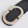 Rhinestone Buckle Stretch Belt – Wide 3-inch
