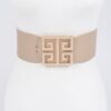 Faux Pearl Buckle Wide Stretch Belt – Structured Accent