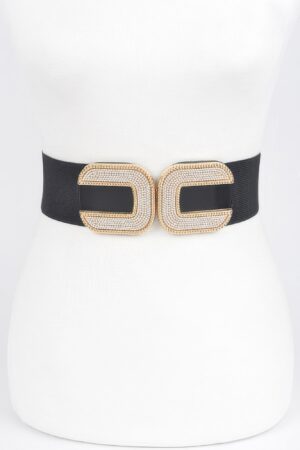 Rhinestone Buckle Stretch Belt – 2.5 in Width