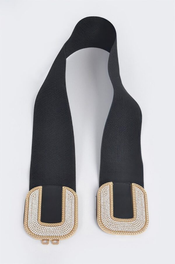 Rhinestone Buckle Stretch Belt – 2.5 in Width