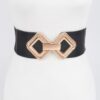 Wide 3-Inch Stretch Belt with Large Metal Buckle