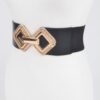 Wide 3-Inch Stretch Belt with Large Metal Buckle