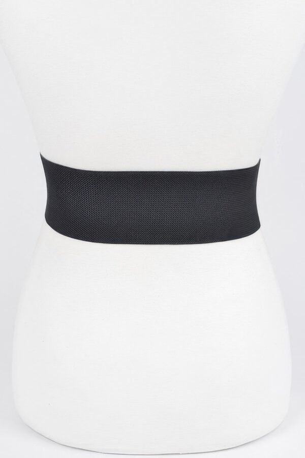 Wide 3-Inch Stretch Belt with Large Metal Buckle