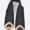 Wide 3-Inch Stretch Belt with Large Metal Buckle
