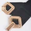 Wide 3-Inch Stretch Belt with Large Metal Buckle