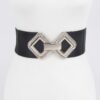 Wide 3-Inch Stretch Belt with Large Metal Buckle