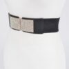 Rhinestone Stretch Belt with Metal Buckle – 2.25-inch Wide