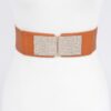 Rhinestone Stretch Belt with Metal Buckle – 2.25-inch Wide
