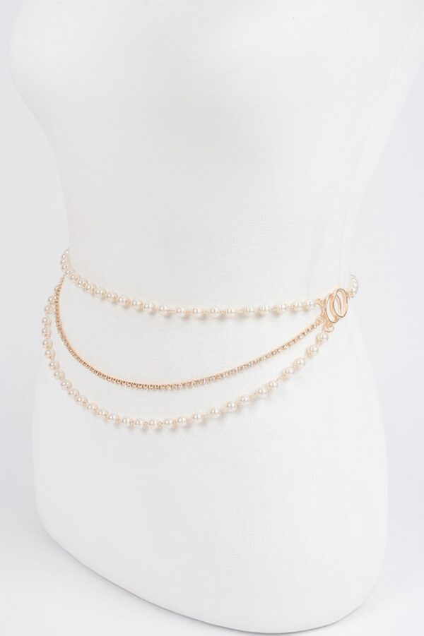 Layered Pearl Chain Belt – 46 in Adjustable Accent