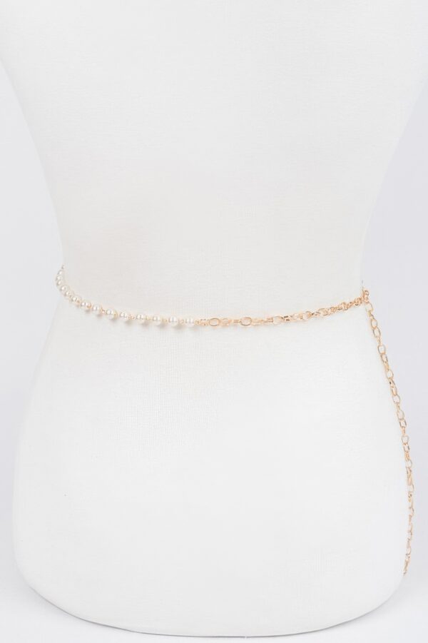 Layered Pearl Chain Belt – 46 in Adjustable Accent