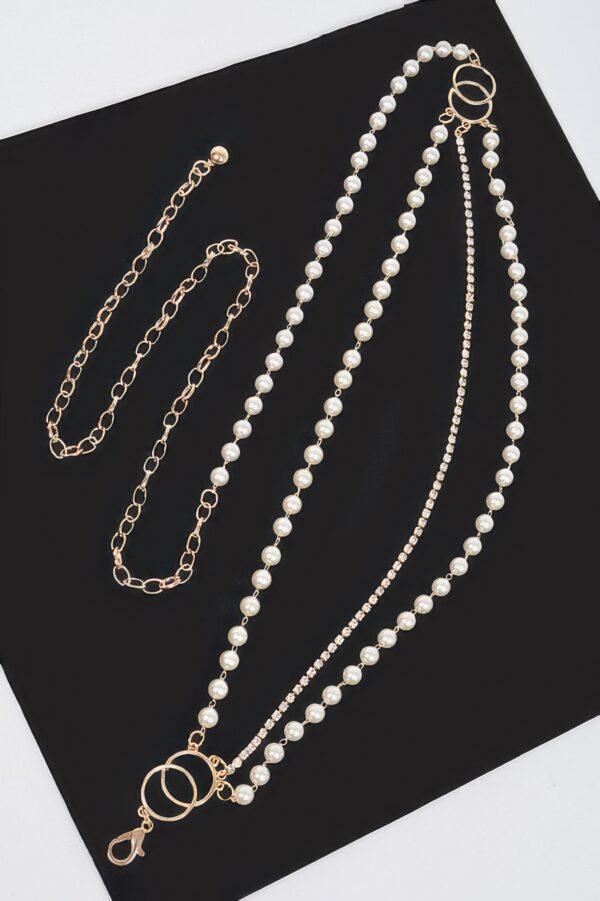 Layered Pearl Chain Belt – 46 in Adjustable Accent