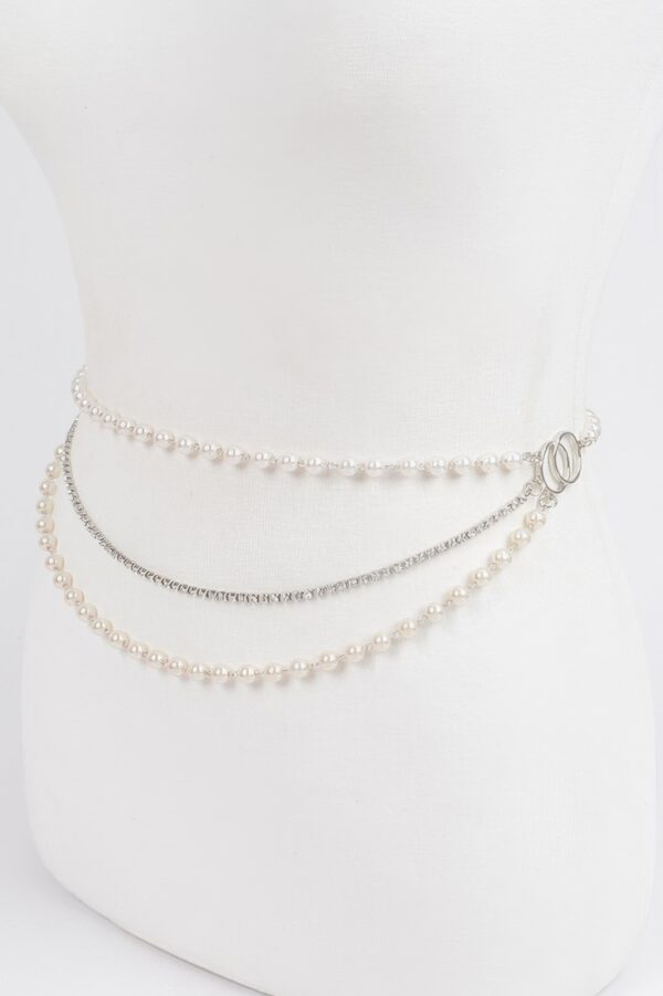Layered Pearl Chain Belt – 46 in Adjustable Accent