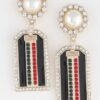 Jeweled Stripe Drop Earrings – Elongated Jewel Accent