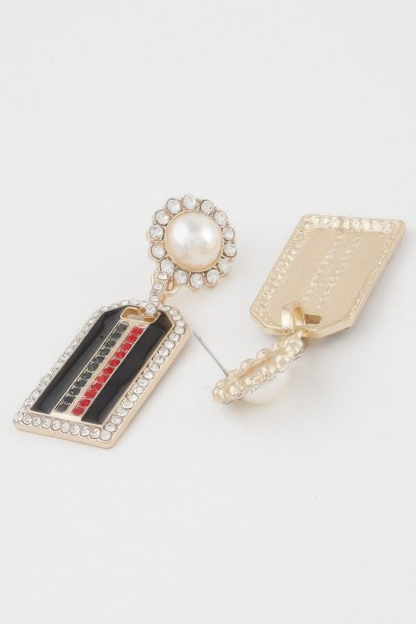 Jeweled Stripe Drop Earrings – Elongated Jewel Accent