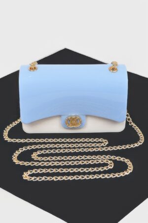 Two-Toned Gold Metal Clutch – Structured Evening Bag