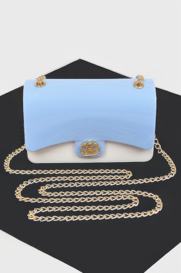 Two-Toned Gold Metal Clutch – Structured Evening Bag