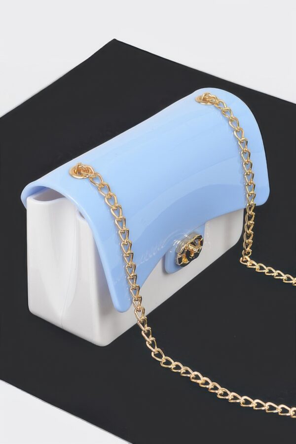 Two-Toned Gold Metal Clutch – Structured Evening Bag
