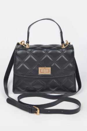 Quilted Top-Handle Crossbody Bag – Structured Compact