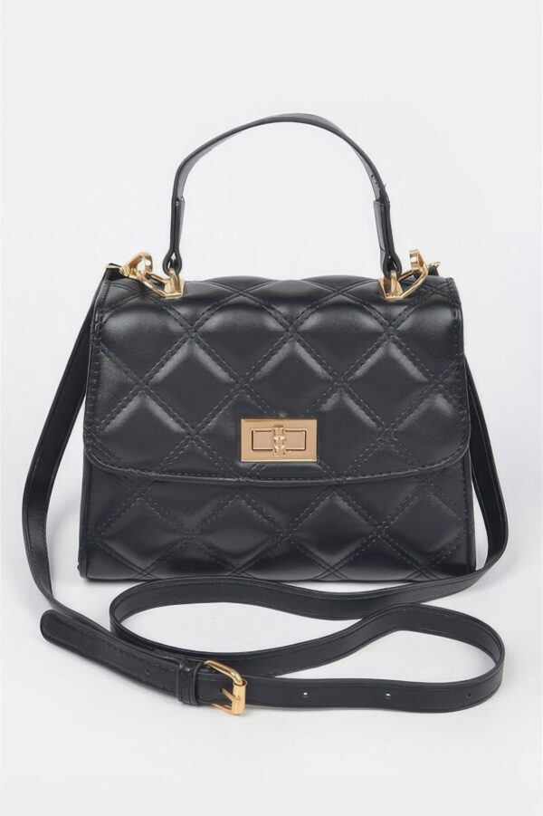 Quilted Top-Handle Crossbody Bag – Structured Compact