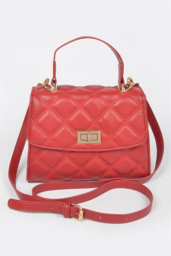 Quilted Top-Handle Crossbody Bag – Structured Compact