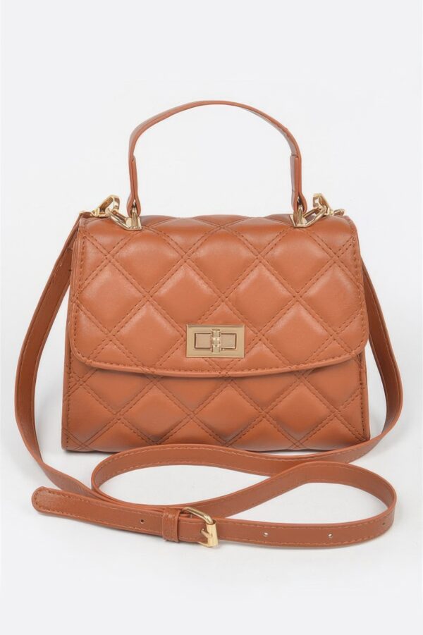 Quilted Top-Handle Crossbody Bag – Structured Compact