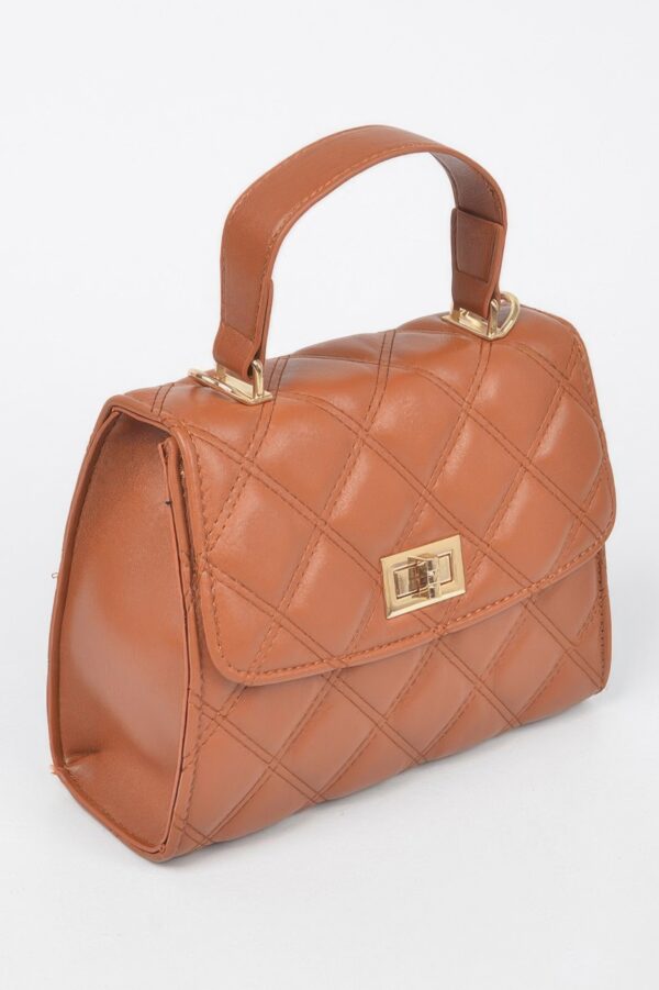 Quilted Top-Handle Crossbody Bag – Structured Compact