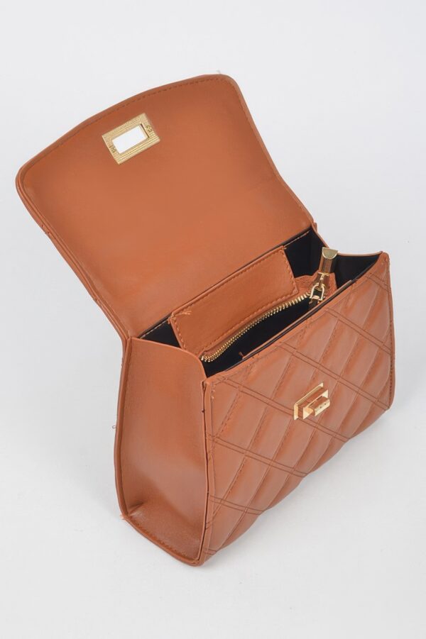 Quilted Top-Handle Crossbody Bag – Structured Compact