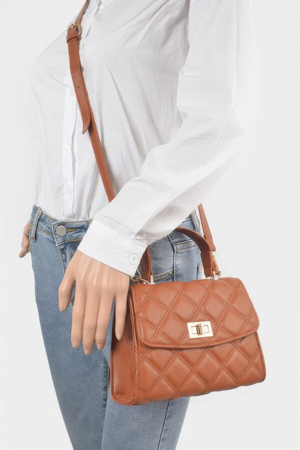 Quilted Top-Handle Crossbody Bag – Structured Compact