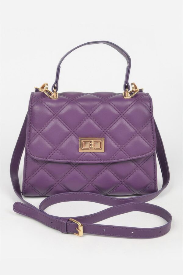 Quilted Top-Handle Crossbody Bag – Structured Compact