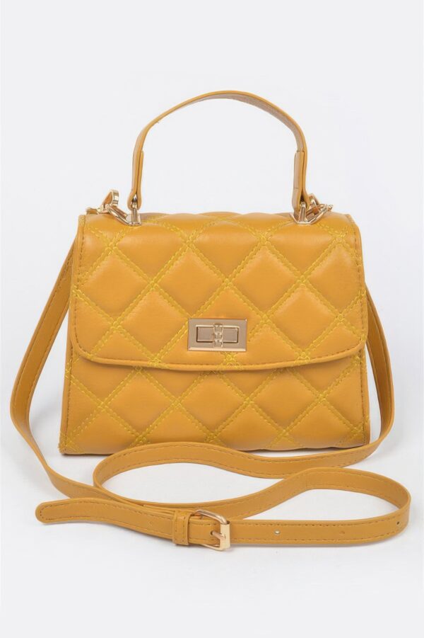 Quilted Top-Handle Crossbody Bag – Structured Compact