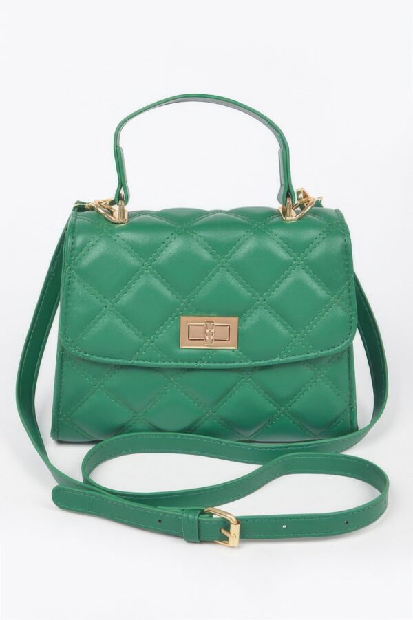 Quilted Top-Handle Crossbody Bag – Structured Compact