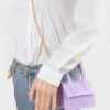 Weaved Top Handle Clutch – Textured Compact Evening Bag