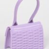 Weaved Top Handle Clutch – Textured Compact Evening Bag