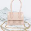Weaved Top Handle Clutch – Textured Compact Evening Bag