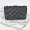 Cross-Hatched Textured Chain Clutch