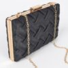 Cross-Hatched Textured Chain Clutch
