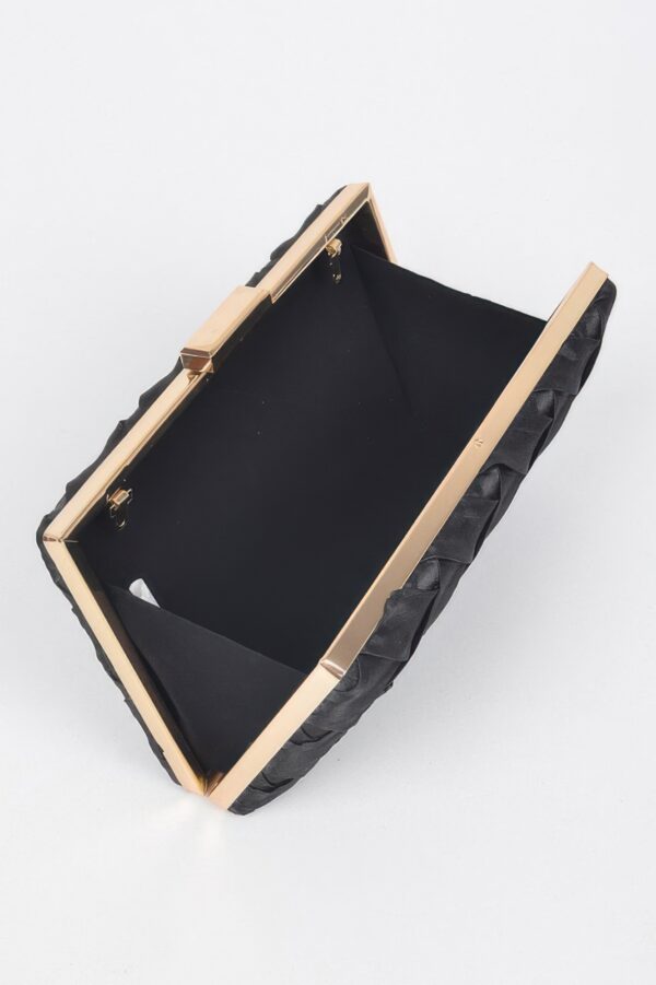Cross-Hatched Textured Chain Clutch