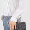 Cross-Hatched Textured Chain Clutch