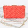Cross-Hatched Textured Chain Clutch