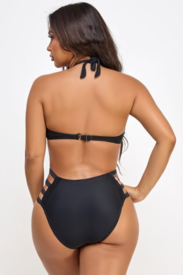 Calista Mesh-Front One-Piece Swimsuit with Strappy Sides