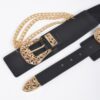 Layered Mixed-Metal Chain Stretch Belt – Structured Waist