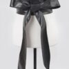 Wide Faux Leather Kimono Wrap Belt – Structured Waist Tie